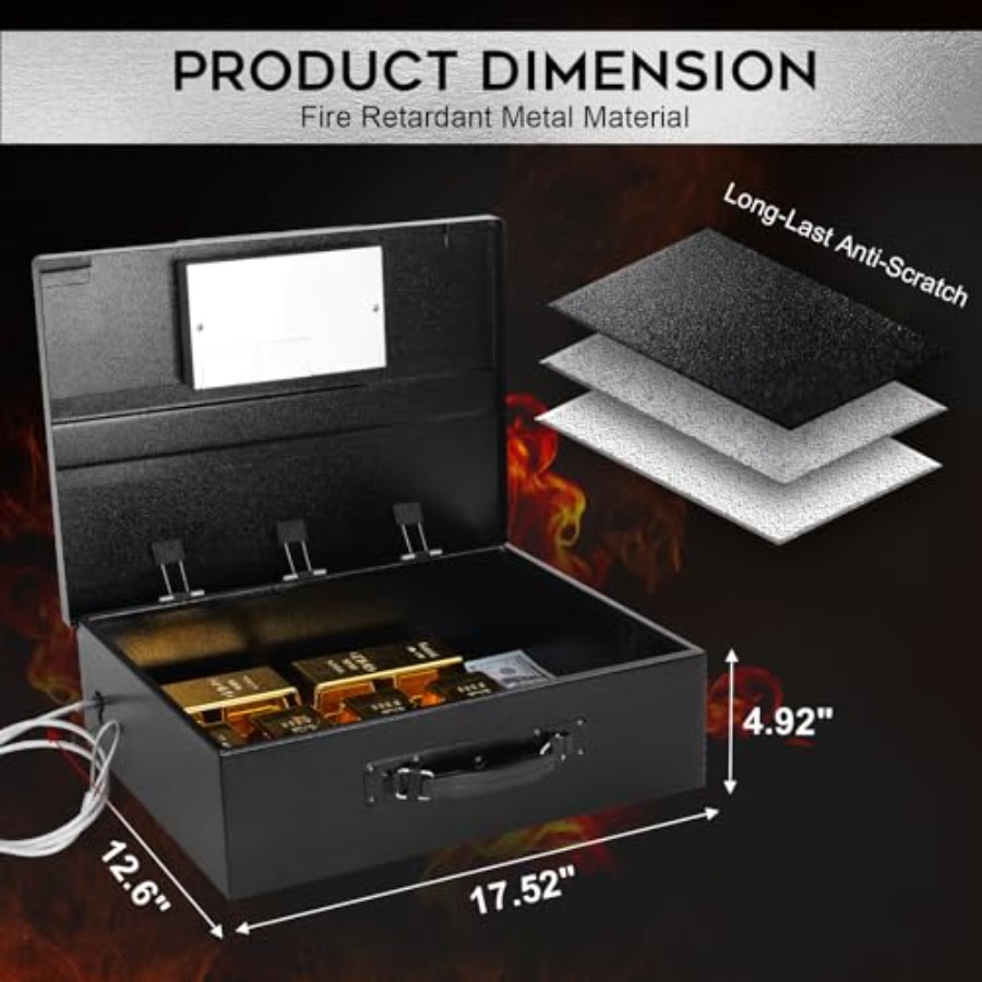 Portable Metal Safe Box with D - огляд і ціна Fire Safe Document