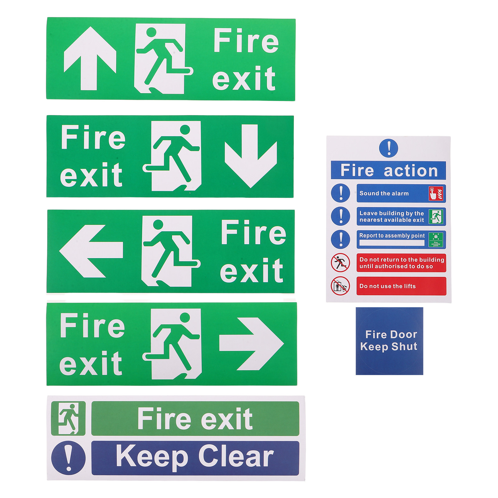 21Pcs Fire Exit Sign Set Emerg - огляд і ціна Emergency Exit Sign
