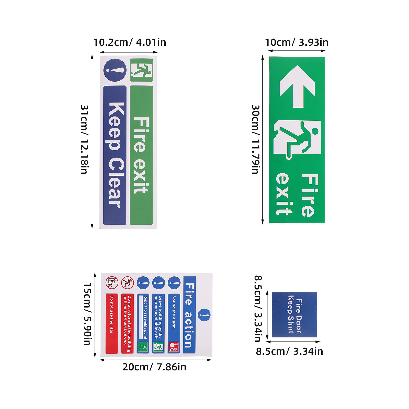 21Pcs Fire Exit Sign Set Emerg - огляд і ціна Emergency Exit Sign