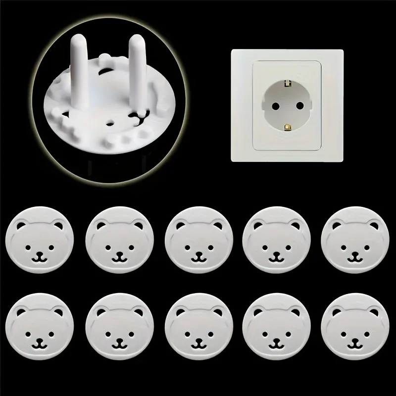 10pcs Bear EU Power Socket Ele - огляд і ціна Outlet Cover Baby